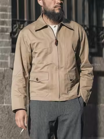 Rugged Bronson USN M-421A Flight Jacket Vintage Unlined Cotton Twill Short Work Outerwear AN-J2