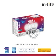 LED BULB IN-LITE INLITE INB007 3 FREE 1 5W 5 W WATT WITH WARRANTY