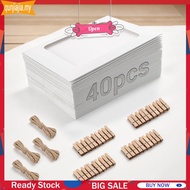 Pack of 40 White Photo Garland with 4 Pieces Photo Line Cardboard Picture Frames Set 11.2x15.3cm for
