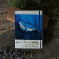 Wooden vintage notebook Acrylic paint . Notebook Handmade Diary 筆記本 journal