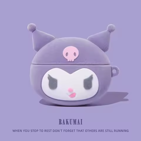 Cartoon kawaii Kuromi Melody Flocking Plush For Airpods 1 2 3 4 Pro Pro 2 Silicone Earphone Case Acc