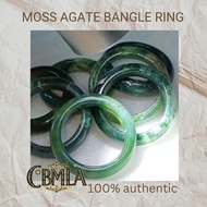 Moss Agate Natural- Bangle Ring