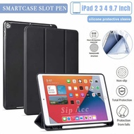 Ipad 2 Case | Casing Ipad 2 3 4 9.7 Inch Smart Case Silicon SmartCover Flip Book With PEN Slot Auto 