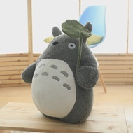 การ์ตูน Totoro ของเล่นตุ๊กตาน่ารักตุ๊กตาภาพยนตร์อะนิเมะแมวสีเทา Plushies Totoro Hold Leaf Kawaii ตุ๊