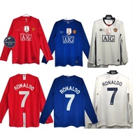 S-XXL      [Retro Issue]  0809 man United Long sleeved RONALDO Manchester United  soccer jersey Man 