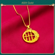 ASIX GOLD Womens 916 Gold Necklace Lucky Pixiu Abacus Pendant Enhance Wealth Jewelry Gift