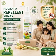 Green World Mosquito Repellent Spray DEET Free Natural Lemongrass Safe For Kids Outdoor Camping Trav