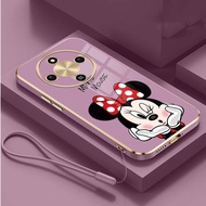 Honor X9d 5G HONOR X9d Glossy Square Silicon Casing Cartoon Minnie Disney Mouse Soft Case Cover