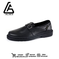 ALSES AKTA X Sepatu Pria Slip On Docmart Full Black Sepatu Formal Hitam Kerja Kantor Kondangan Sepat