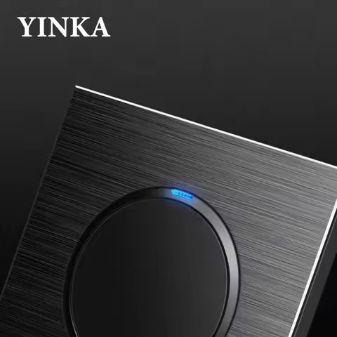 Aluminum Alloy Brushed Universal Round Home Wall Switch Panel LED Indicator Switch on/Off 250V 86mm*