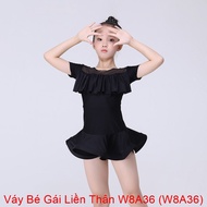 Girl's One-Piece Dress W8A36 (W8A36) - Black + Size