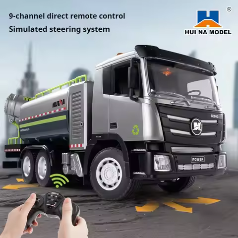 1:18 Huina RC Flat Truck Model 9Channels Alloy Engineer Vehicle 2.4G Remote Control Car Radio Contro