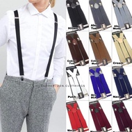 MERAH RECOMMENDATIONS Men's Suspenders Jojon Straps Adult Suspenders Black Gray Brown Cream White Na