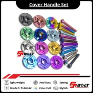 Titanium Handlebar Cover Bolt Set Titanium Handlebar Jalu/ Star Motif Titanium Material Ti-6Al-4V