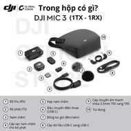 DJI Mic 3 - Bộ Micro Không Dây Nhỏ Gọn - Khử Ồn Thông Minh - Pin 28 Giờ - Sạc Nhanh 3C - AMOLED