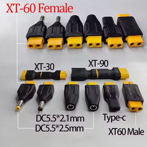 1PC XT60 Adapter DC5.5*2.5/2.1mm Type-c XT90 XT30 Suitable For Model Airplane EC5 Outdoor Energy Sto