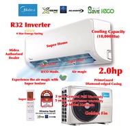 Midea 2.0hp Inverter Aircond Xtreme Save R32 Inverter MSXS-19CRDN8 Super ionizer Wall Mounted Inverter Air Conditioner