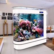 [ST]💘ncjBullet Fish Tank Living Room Household Medium Aquarium Long1/1.2/1.5Rice Ecological Floor Screen Fish Tank 25LW
