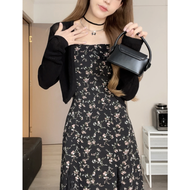 Woman Dress Rose Skirt Slim Floral Black Lace Suspenders Skirt Waist Slim New Dress Woman Camisole D
