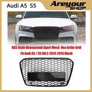 Grille Grill RS5 Style Honeycomb Mesh Front Bumper Grille Grill Fit Audi A5 S5 B8.5 2013-2016