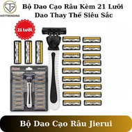 Bộ dao cạo râu và 36 lưỡi dao kép cao cấp tặng kèm tuýp kem cạo râu giúp bạn cạo không đau sảng khoá