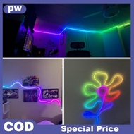 pw RGB Neon LED Strip, 1-5M, IP67 Waterproof, USB/Tuya App Control for Home Decor ph