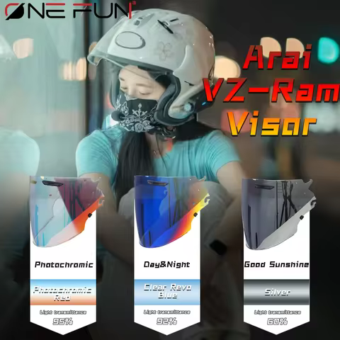 VZ RAM Photochromic Visor For VZ-RAM RAM-X SZ-R VAS-Z 3/4 Photochromic Helmet Lens Mask Black Rainbo