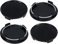 AUTUT 4 Pcs Black Snap-in Type 63mm Car Wheel Center Hub Cap 60mm Clip to Clip Diameter