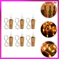 6Pcs Battery Supply String Light Candle Flame Bottle Light Stopper String Lamp  zymais