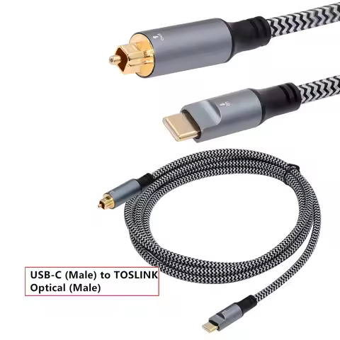 Braided USB C to Optical Audio Cable 3Ft USB C to Toslink Optical Cable with Gold-Plated Connector f