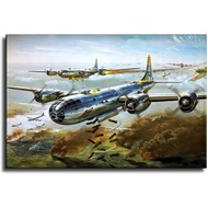 World War 2 Plane The B-29 Strategic Bomber Poster Decorative Painting Canvas Wall Art Living Room P