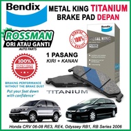 BENDIX Metal King Front Brake Pad CRV 06-08 RE3, RE4, Odyssey RB 06 [DB1843]