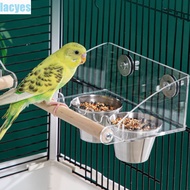 LACYES Cage Mounted Bird Feeder, Acrylic Anti Splashing Bird Food Dispenser, Bird Supplies Large Cap