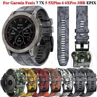 Garmin Garmin fenix6/6x7x Silicone Camouflage Quick Release Strap fenix5/5X Fenix Time-Resistant 3HR