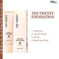 TEN TWENTY Foundation Color Changing Spf 30 Long Wear Natural Finish 30ml