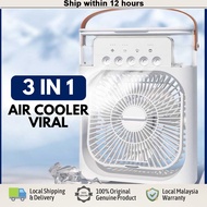 【Ship Today】3 In 1 USB Mini Portable Air Cooler Fan Humidifier Purifier Mist Cooler with 7 Colors LED Light Air Cooler USB Connection Mini Portable Fan Aircond Humidifier 5 Sprays 600ml Liquid Storage Water Cooling / 冷风机