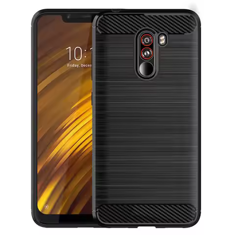 Silicone Case for Mi Pocophone F1 Luxury Carbon Fiber Case for poco phone f1 Matte ShockProof Phone 