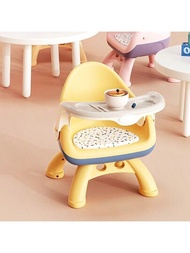 （隨機顏色和風格的坐墊）1入兒童餐飲塑料桌椅套裝（diy組裝,易於安裝）