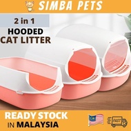 2 in 1 Hooded Cat Litter Box with Detachable Roof Tandas Kucing 2 Dlm 1