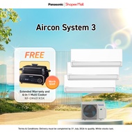 [Free Site Survey] Panasonic New XU Series System 3 Aircon, R32 Air-Conditioner [CV Eligible]