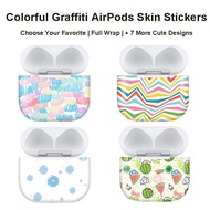 Colorful Graffiti Full Wrap Skin Stickers Compatible for AirPods Pro 2 3 / Air Pod 4 Anti-Scratch 8 
