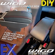 Toyota Wigo 2013 - 2023 Console Box Premium ( Red Stitches / Black Stitches ) / Car Armrest / Consol