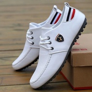 Spring Social Leather Shoes Guy Korean Casual Shoes Men's Shoes Trendy Shoes Peas Shoes White Shoes 
