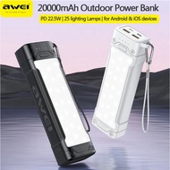 Awei P175K Portable Outdoor Power Bank 20000mAh With 25 lighting Lamps PD 22.5W Powerbank External B