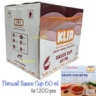 [1 Box] Thinwall Cup 60 ML KLIR contains 1,200 pcs Thinwal Cup 60ml/ Sauce Seasoning Container 60 ML