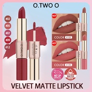 O.TWO.O 12 Color Double Non-stick Cup Velvet Matte Lip Gloss Lipstick 2 in 1 o two o lipstick