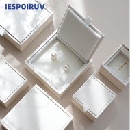 IESPOIRNC Jewelry Box, Display Organizer Satin Jewelry Packaging Box, Elegant White/Pink Earring Org