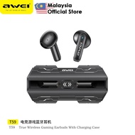 Awei T59 Gaming Earbuds Wireless Earbuds Low Latency Gaming Headphone Stereo Sound Earphone Awei Blu