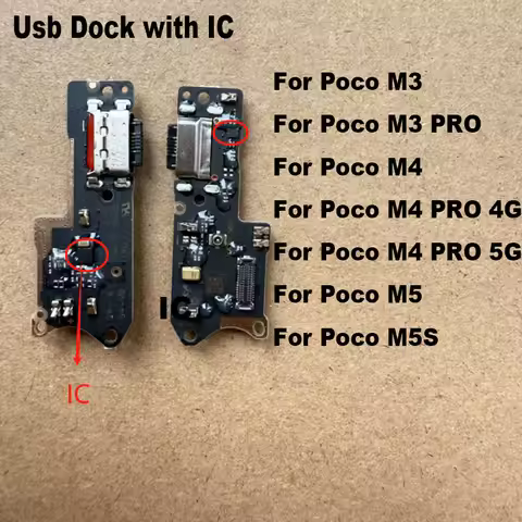 For Xiaomi Poco M3 M4 M5 M5S M6 PRO 4G 5G USB Charger Charging Port Dock Connector Flex Cable Board 