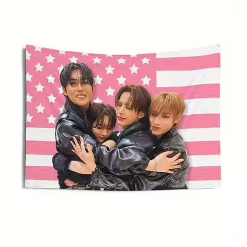 1 Pc Xlov Member Hug Pink American Canvas Flag | Group Embrace Star Design, Perfect Gift for Birthda